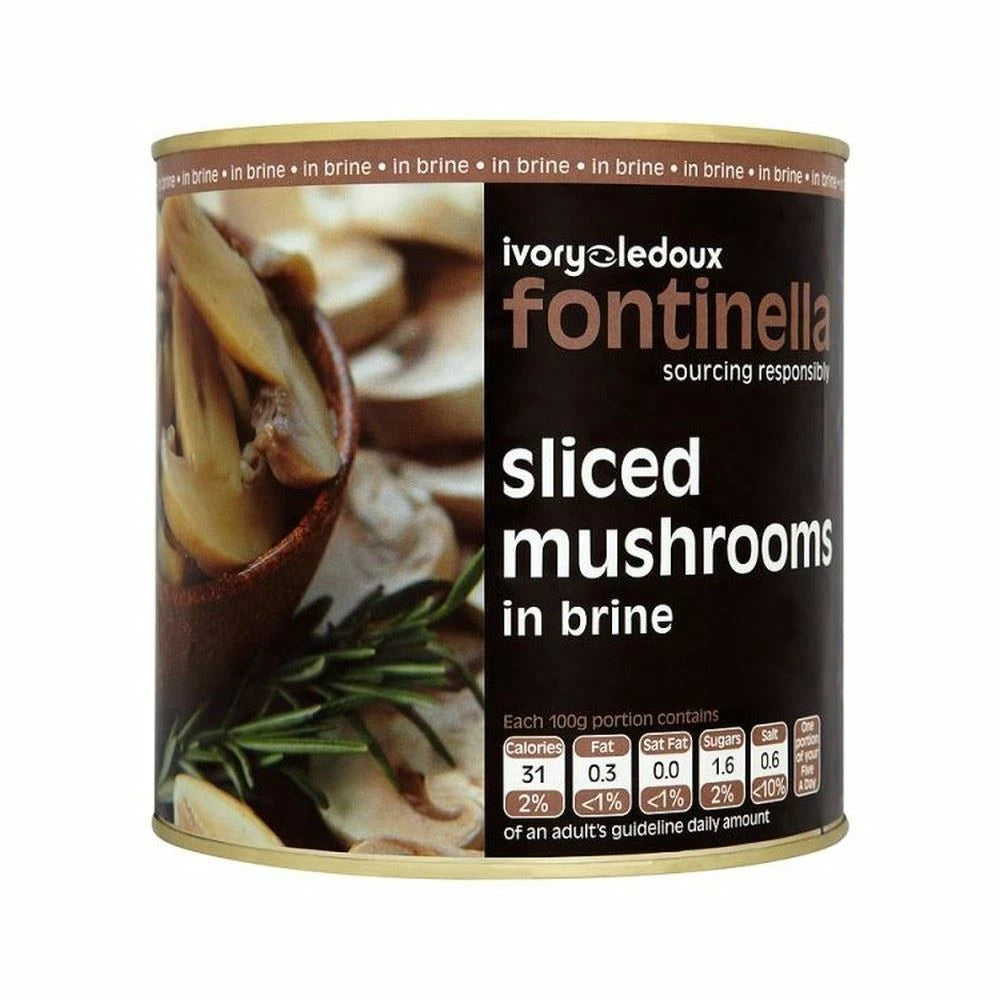 Fontinella Sliced Mushrooms in Brine Foodservice Ready For Use 2.55kg 1 x 2.55kg