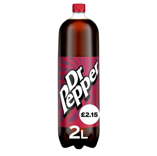 Dr Pepper Soft Drink 2 Litre Bottle Gluten Free Vegan Friendly Multi Pack 6 x 2L