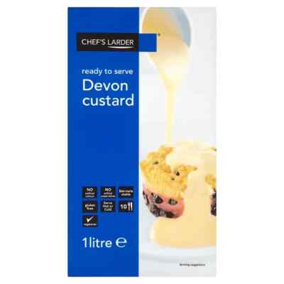 Chef's Larder Custard Devon Style Smooth Creamy Thick Rich 1 Litre 1 x 1 Litre Pack