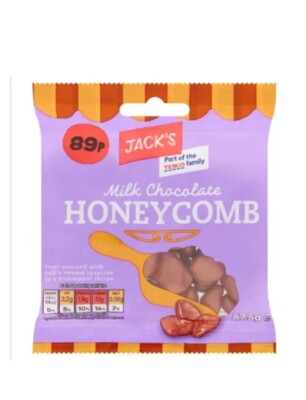Jack's Chocolate Honeycomb 87.5g – 18 x 87.5g