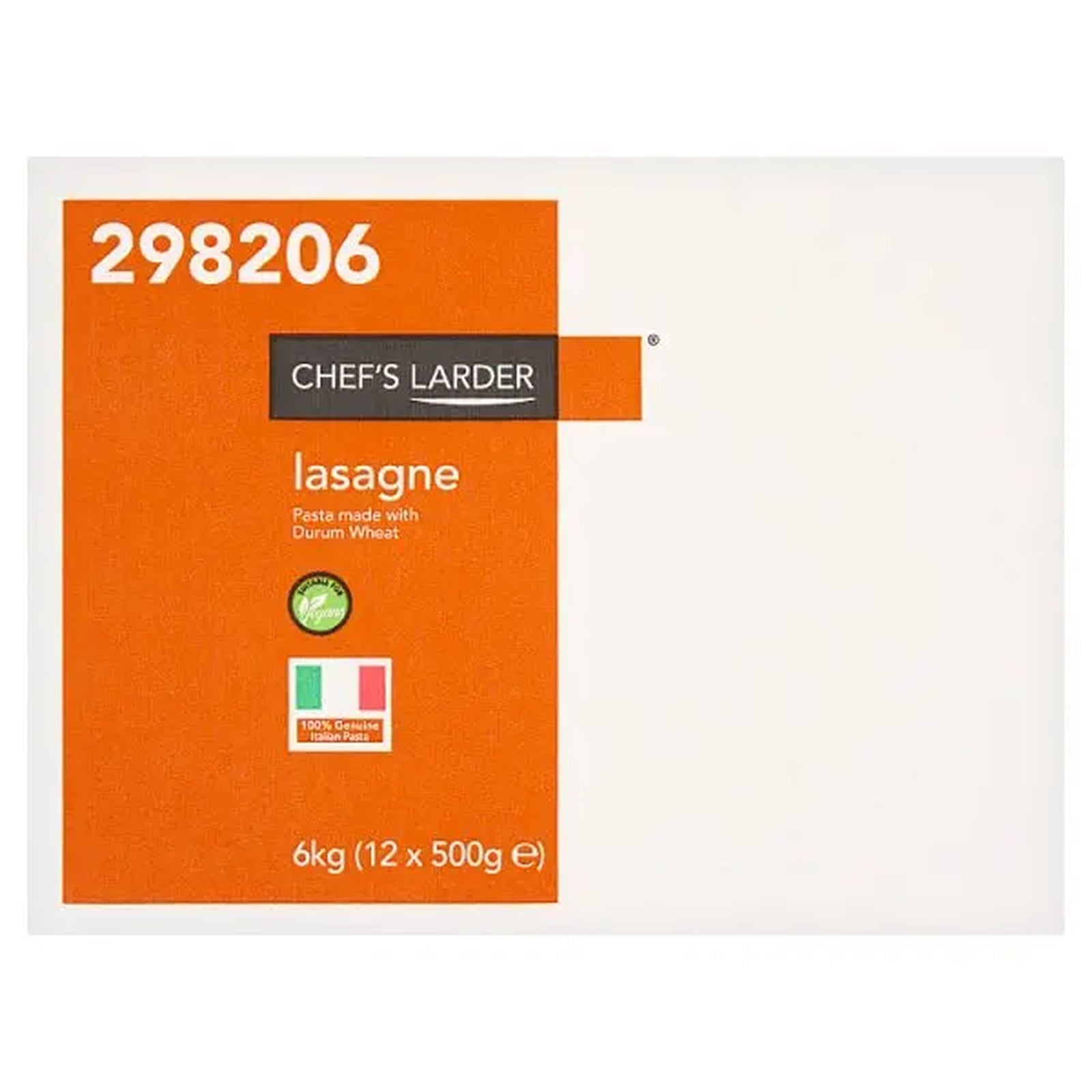 Chef's Larder Lasagne 12x500g Bulk Pack 6kg Catering Size Foodservice Case Retail And Kitchen Use