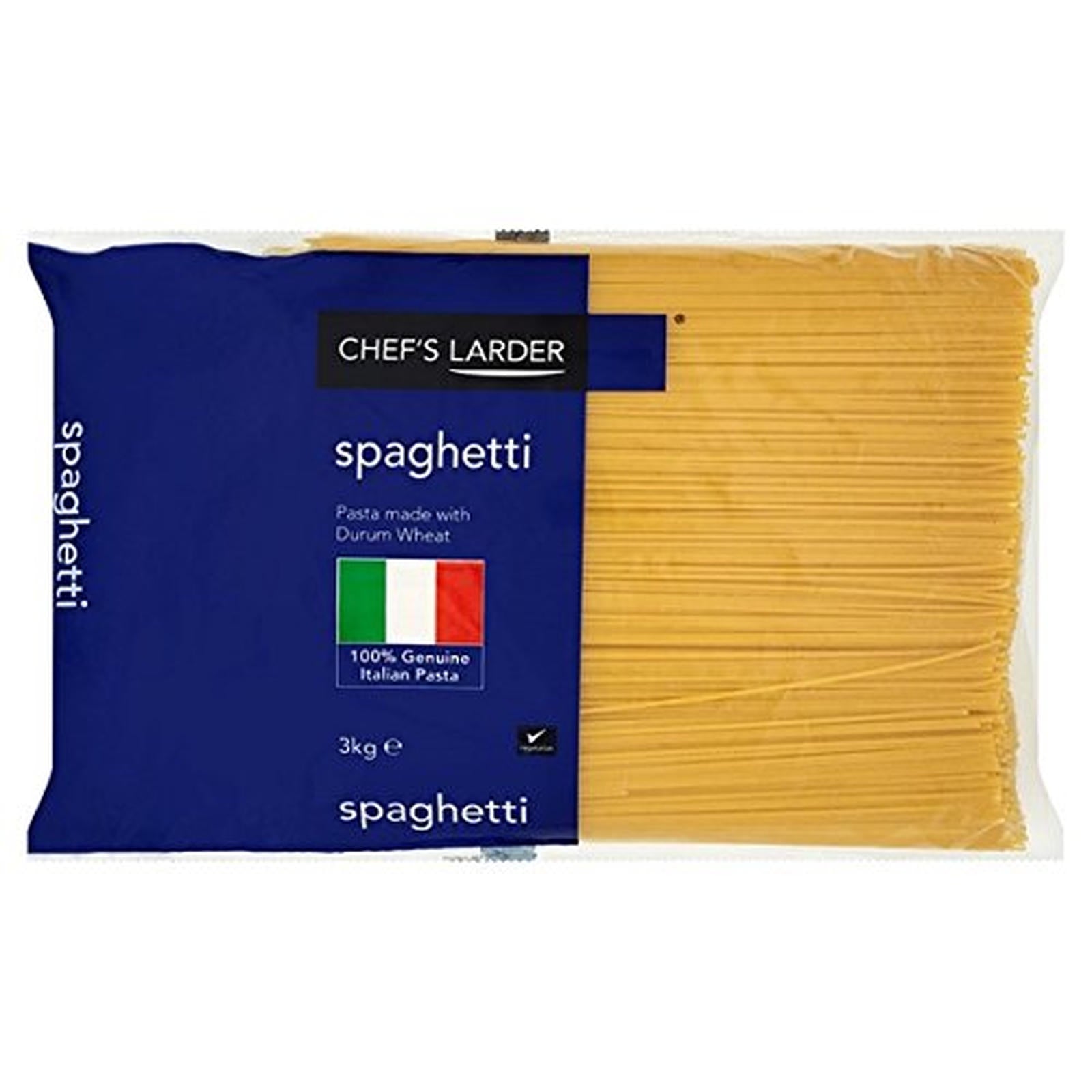 Chef's Larder Spaghetti Dry Pasta 3kg 1 X 3kg For Retail And Foodservice Suitable For Catering And Kitchens