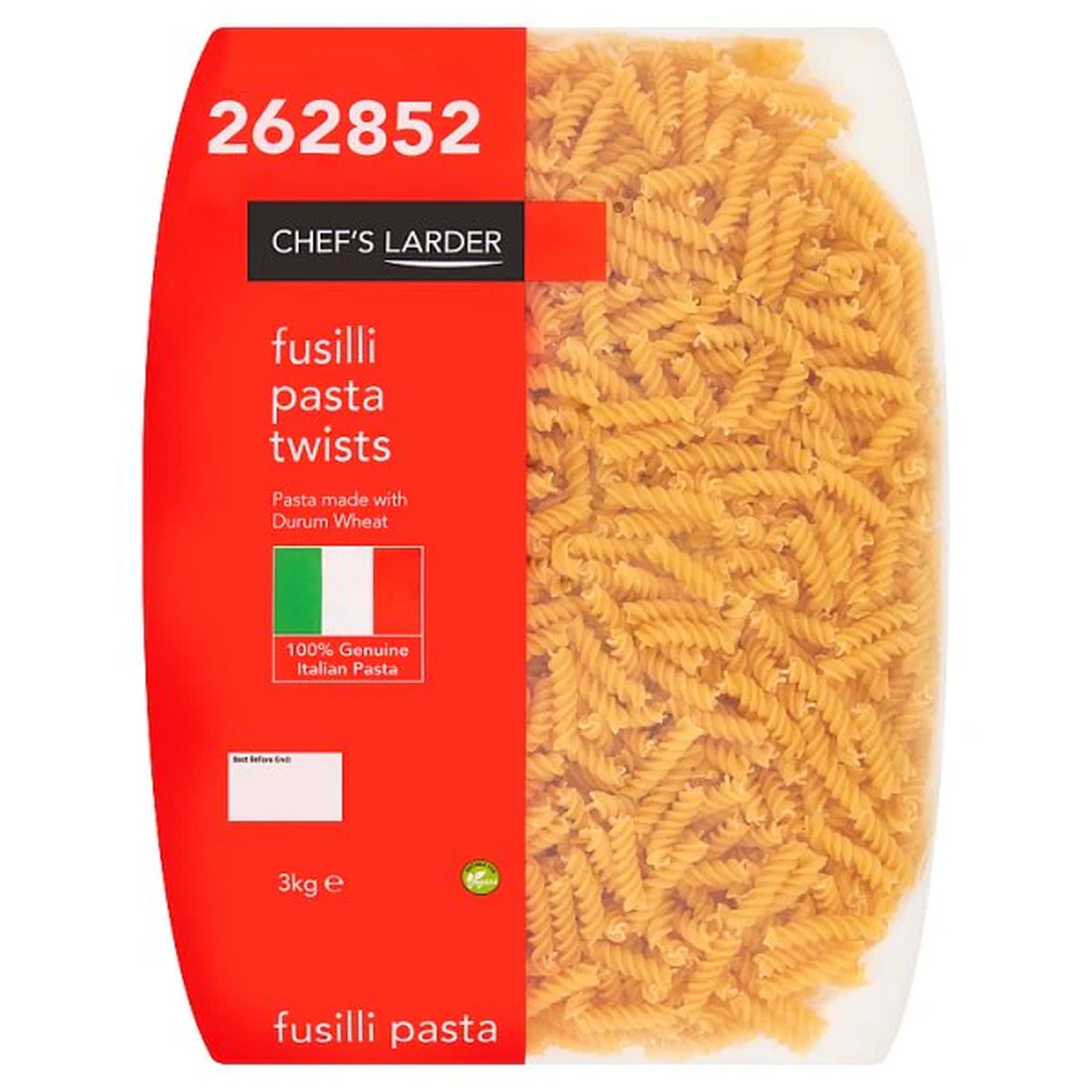 Chef's Larder Fusilli Pasta Twists 3 kg Bulk Multi Pack 4 x 3 kg Ideal for Quick Meals