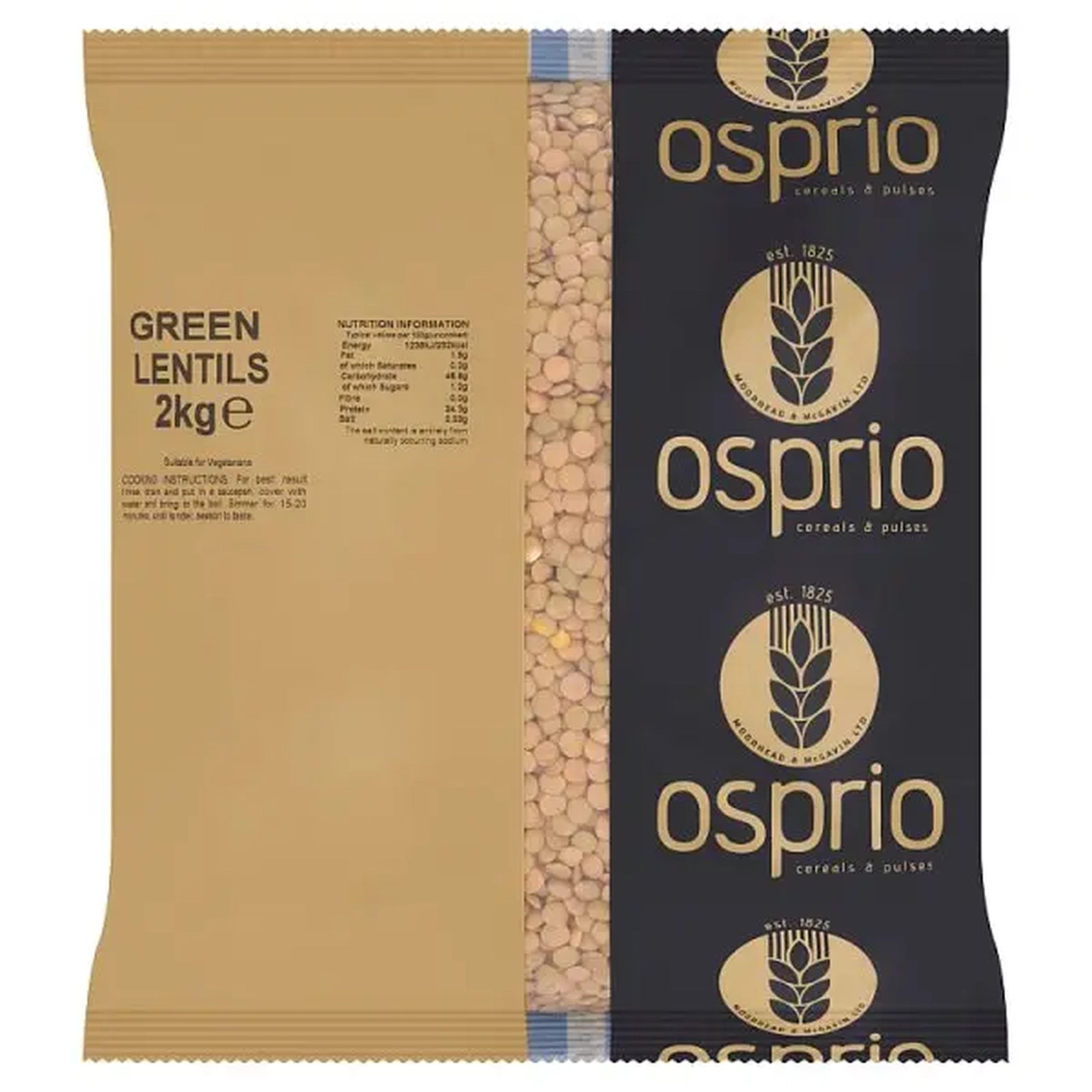 Osprio Green Lentils Dried 2 kg 1 x 2 kg Suitable For Soups Stews And Side Dishes