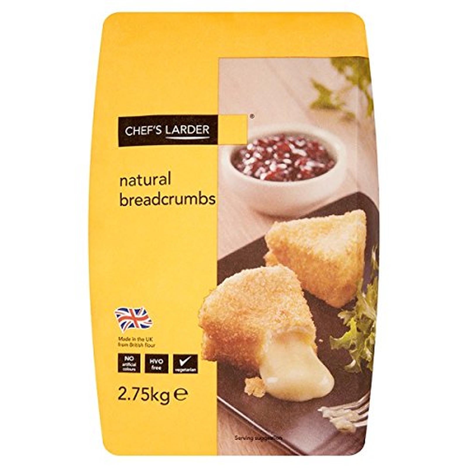 Chef's Larder Natural Breadcrumbs 2.75kg 1 X 2.75kg Pack for Food Preparation in Kitchens
