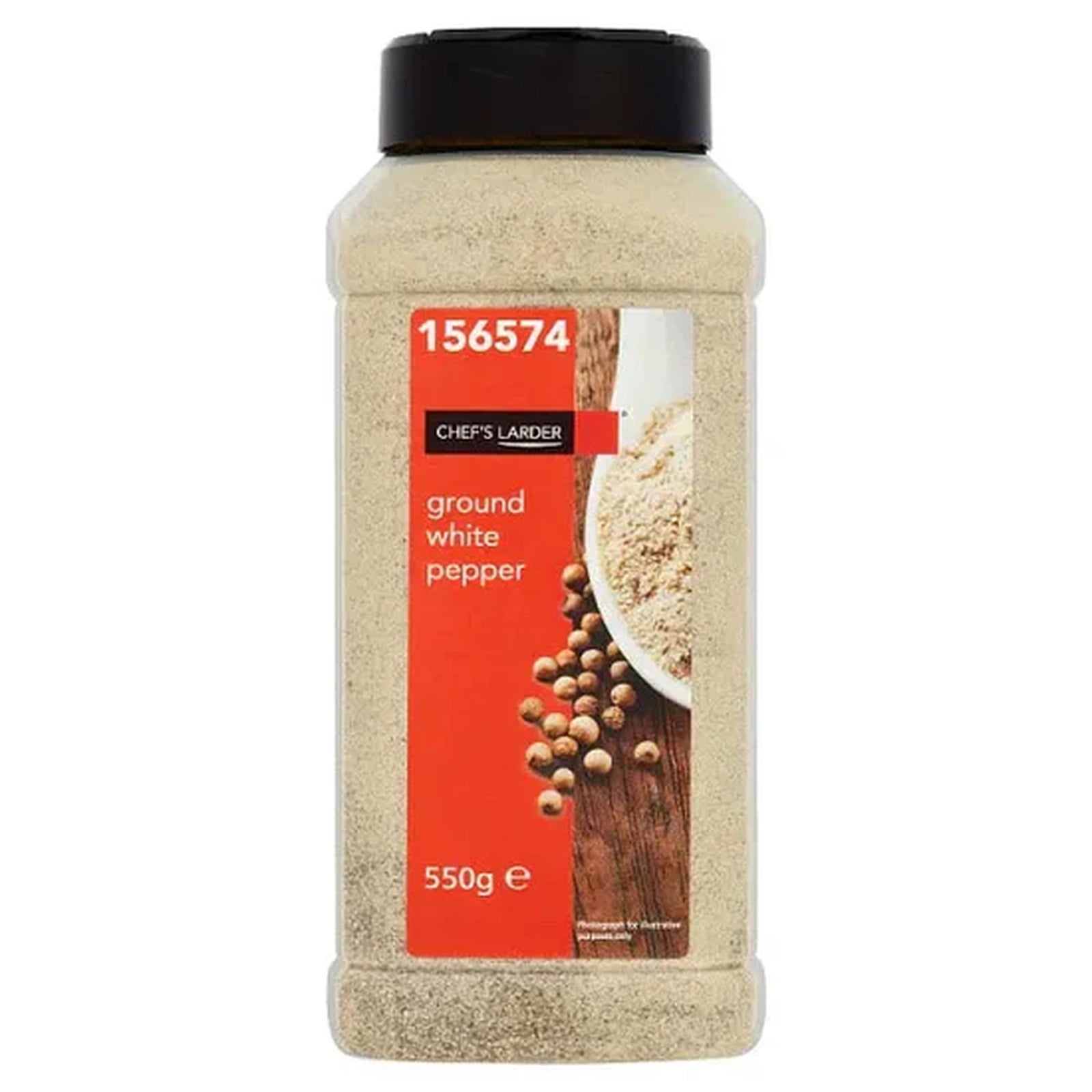 Chef's Larder Ground White Pepper 550g Bulk Pack 6 x 550g For Retail Kitchens Foodservice