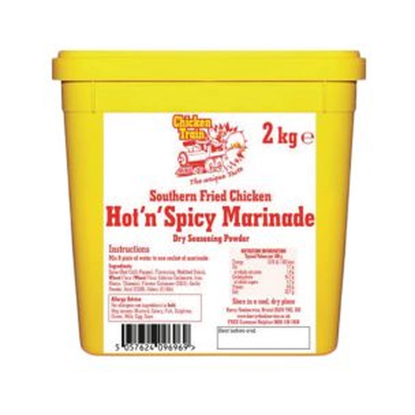 Chicken Train Southern Fried Chicken Hot 'n' Spicy Marinade Dry Seasoning Mix 2kg – 1 x 2kg