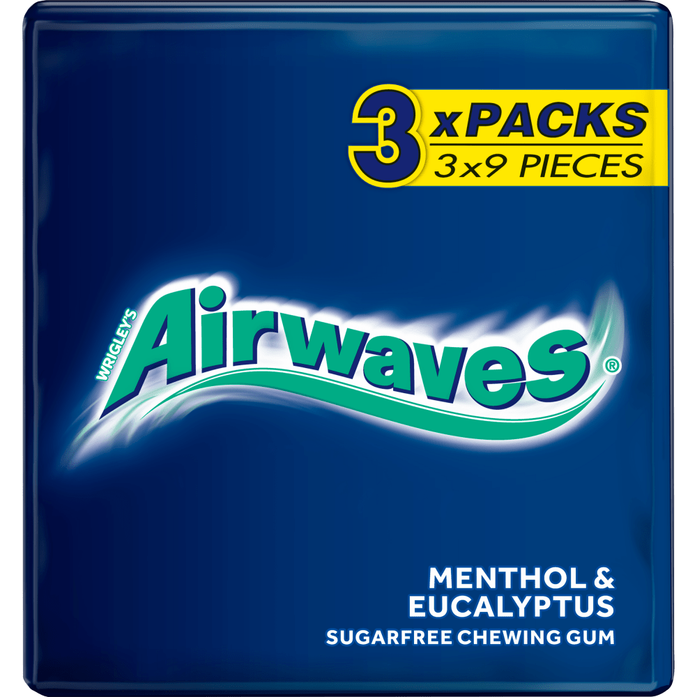 Airwaves Chewing Gum Menthol & Eucalyptus x10 Pieces – 30 x 10pk