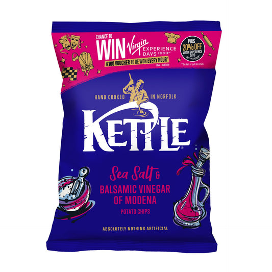 Kettle Sea Salt & Balsamic Vinegar of Modena Potato Chips 40g – 18 x 40g