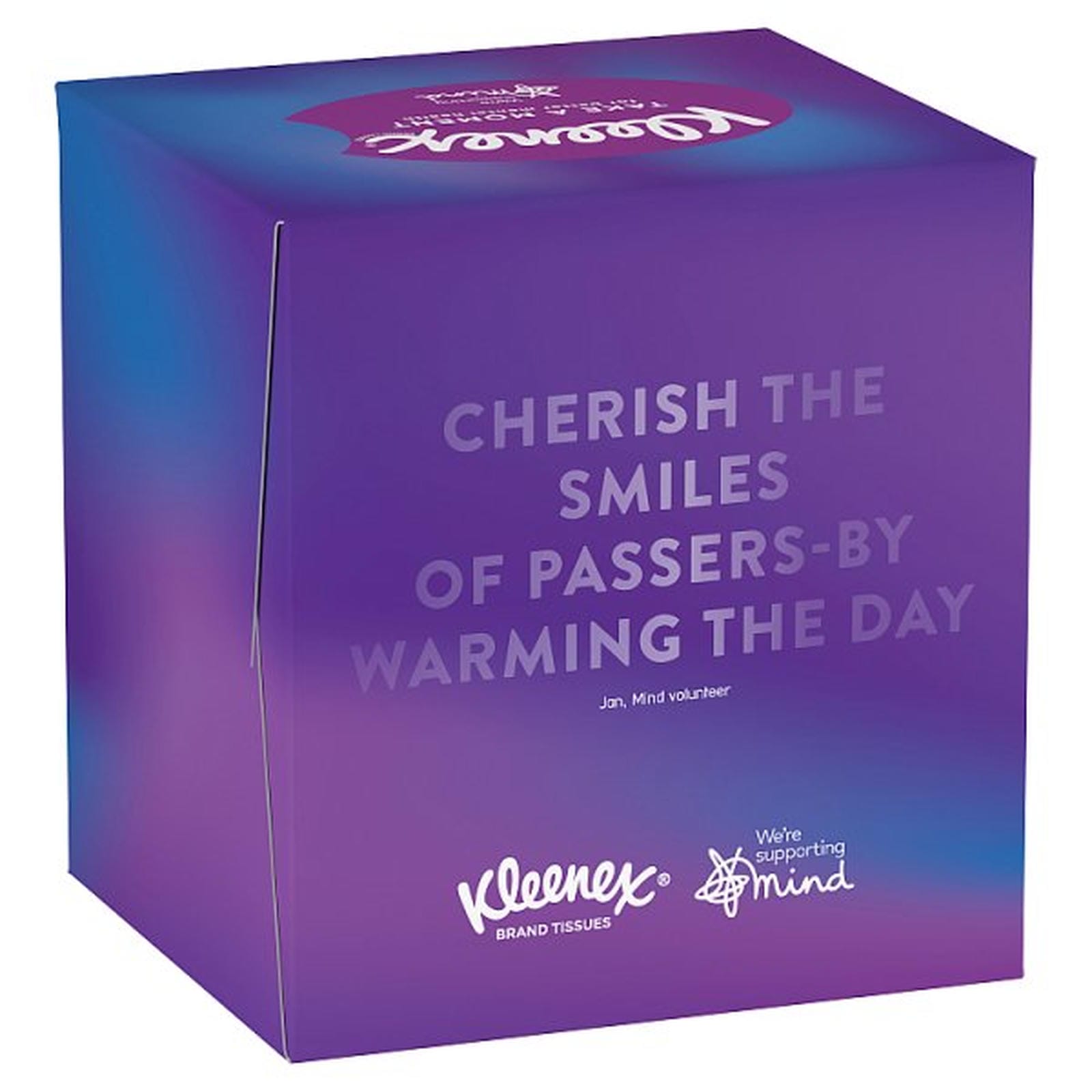 Kleenex Supporting Mind - Single Cube Tissue Box