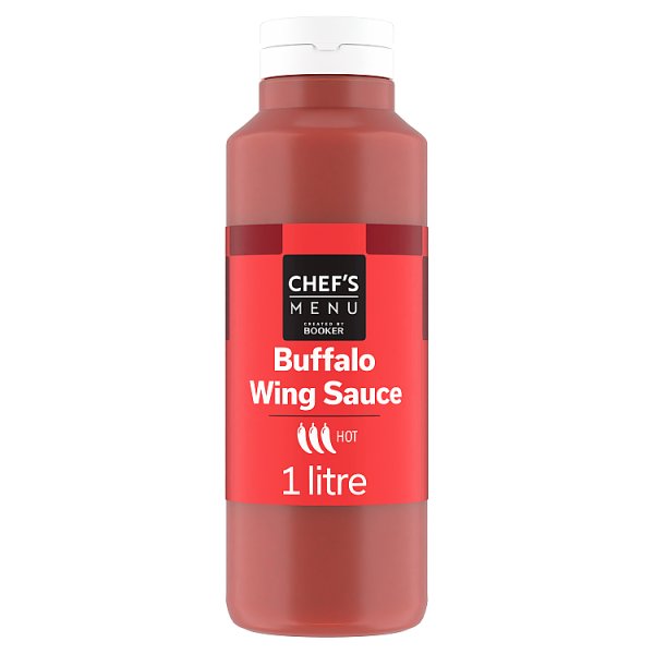 Chef's Menu Buffalo Wing Sauce No Artificial Colours 1 L Bottle 3-Chilli Rating Authentic Cayenne Heat