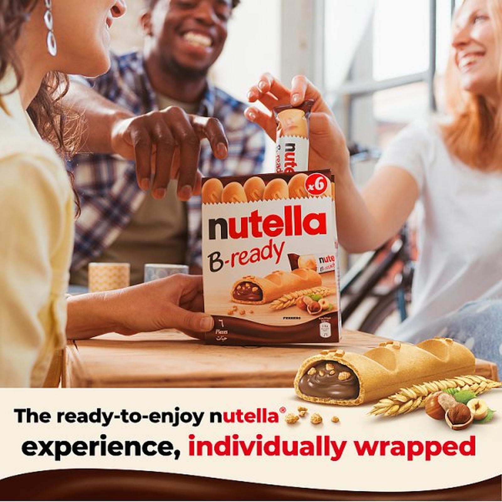 NUTELLA® B-ready 132g - 6 Bars x 22g Wafers filled with Nutella