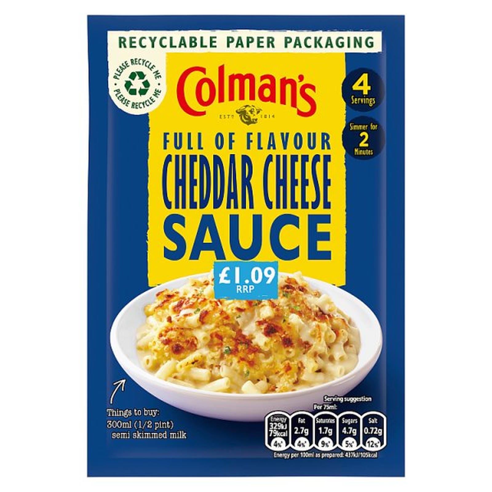 Colman's Sauce Mix Cheddar Cheese 40 g
