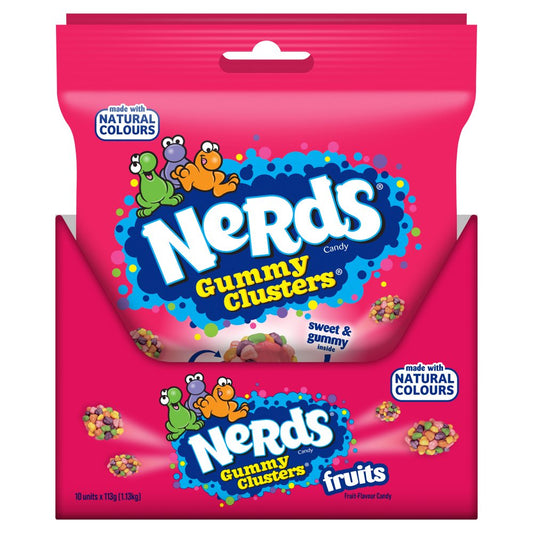 Nerds Fruit-Flavour Candy Gummy Clusters 113g – 10 x 113g