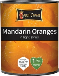 Royal Crown Mandarin Segments in Light Syrup 2600g – 1 x 2.6kg