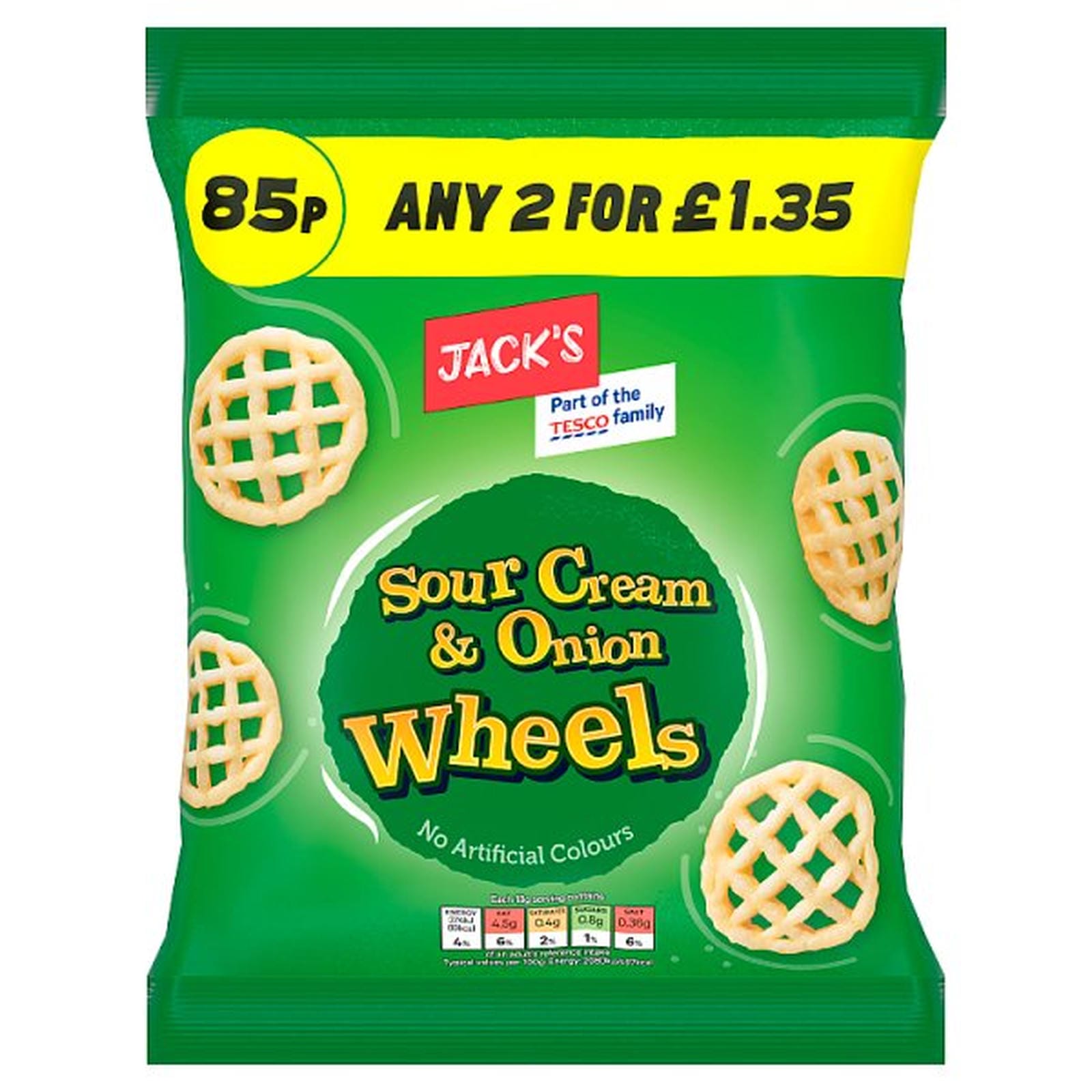 Jack's Sour Cream & Onion Wheels 55g
