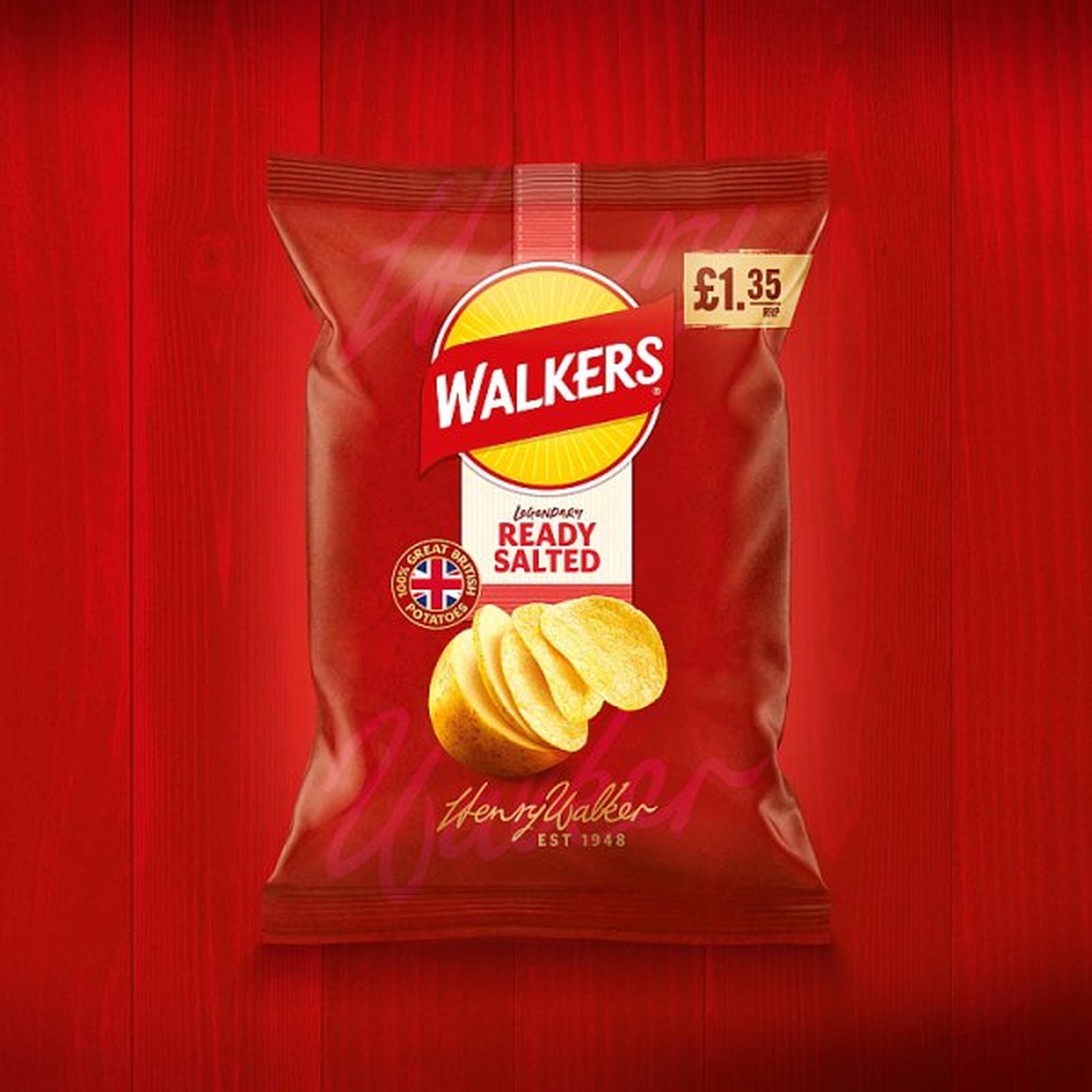 Walkers Ready Salted Sharing Crisps 70g PMP £1.35 RRP