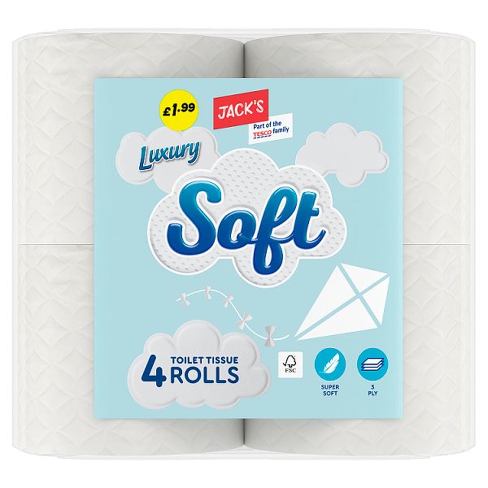 Jack's 4 Luxury Soft Toilet Tissue Rolls