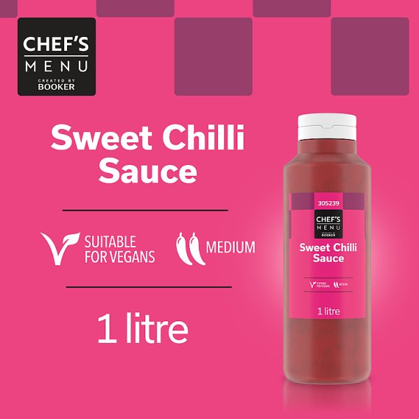 Chef's Menu Sweet Chilli Sauce Crushed Chillies And Garlic Medium-Heat 1.15kg Jar For Dipping, Marinades And Cooking