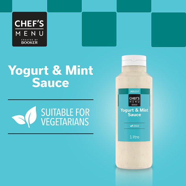 Chef's Menu Yogurt and Mint Sauce Vegetarian Friendly No Artificial Colours Smooth Creamy Base 1 Litre