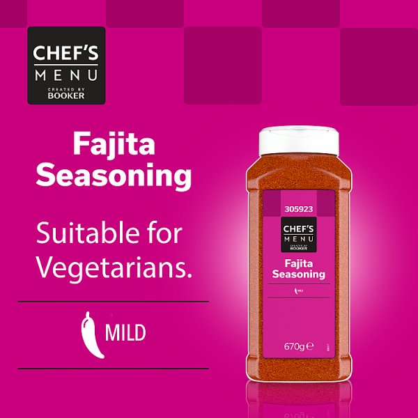 Chef's Menu Fajita Seasoning Mild Heat 670g Catering Size For Restaurants In UK Kitchens