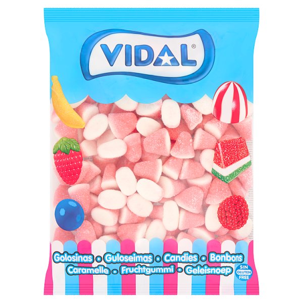 Vidal Strawberry & Cream Drops Candies 1kg – 6 x 1kg