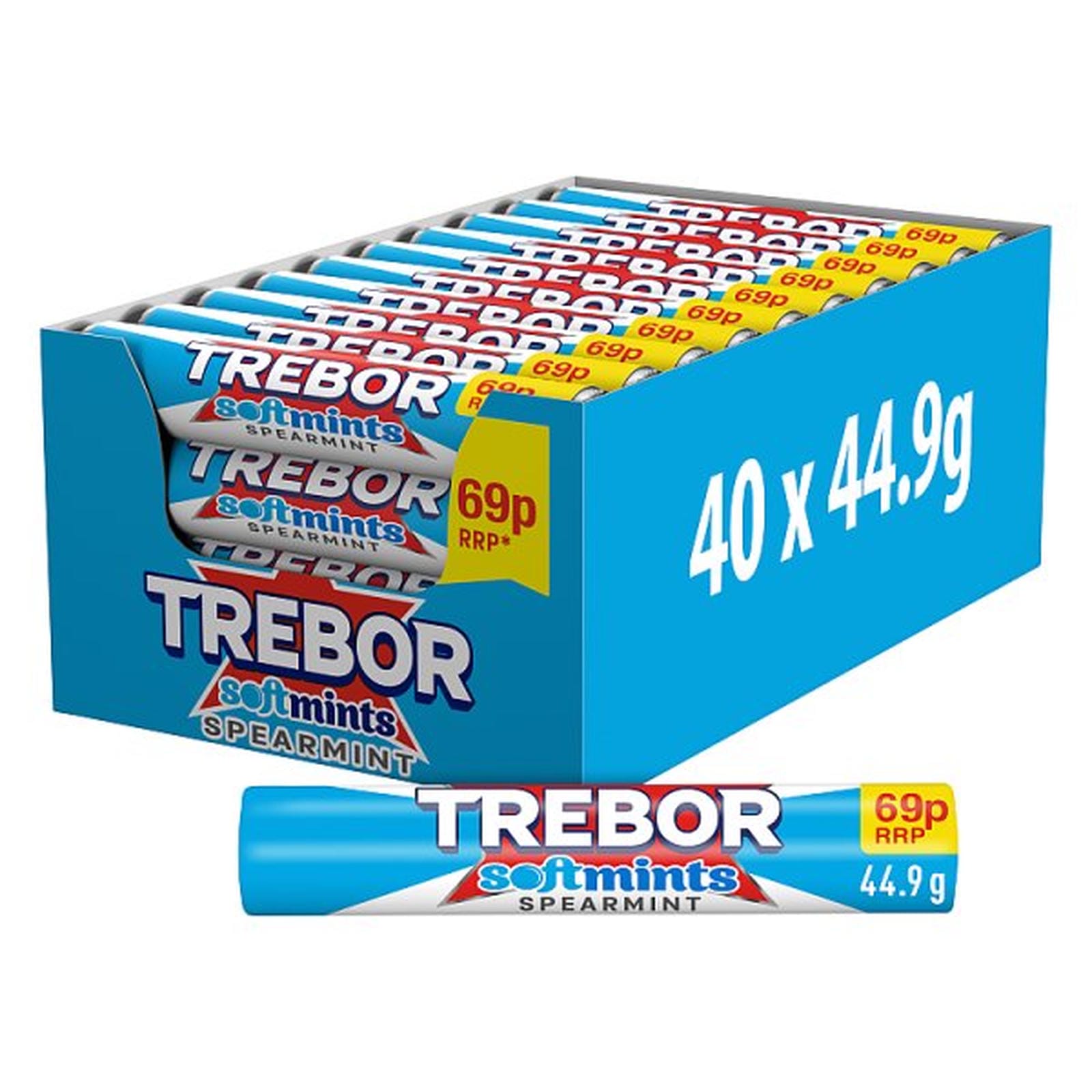 Trebor Softmints Spearmint Mints Roll 69p PMP 44.9g