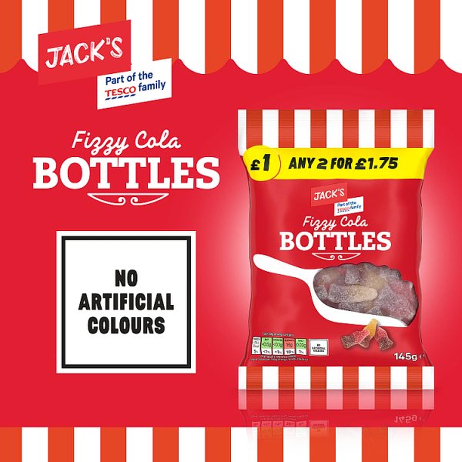 Jack's Fizzy Cola Bottles 145g