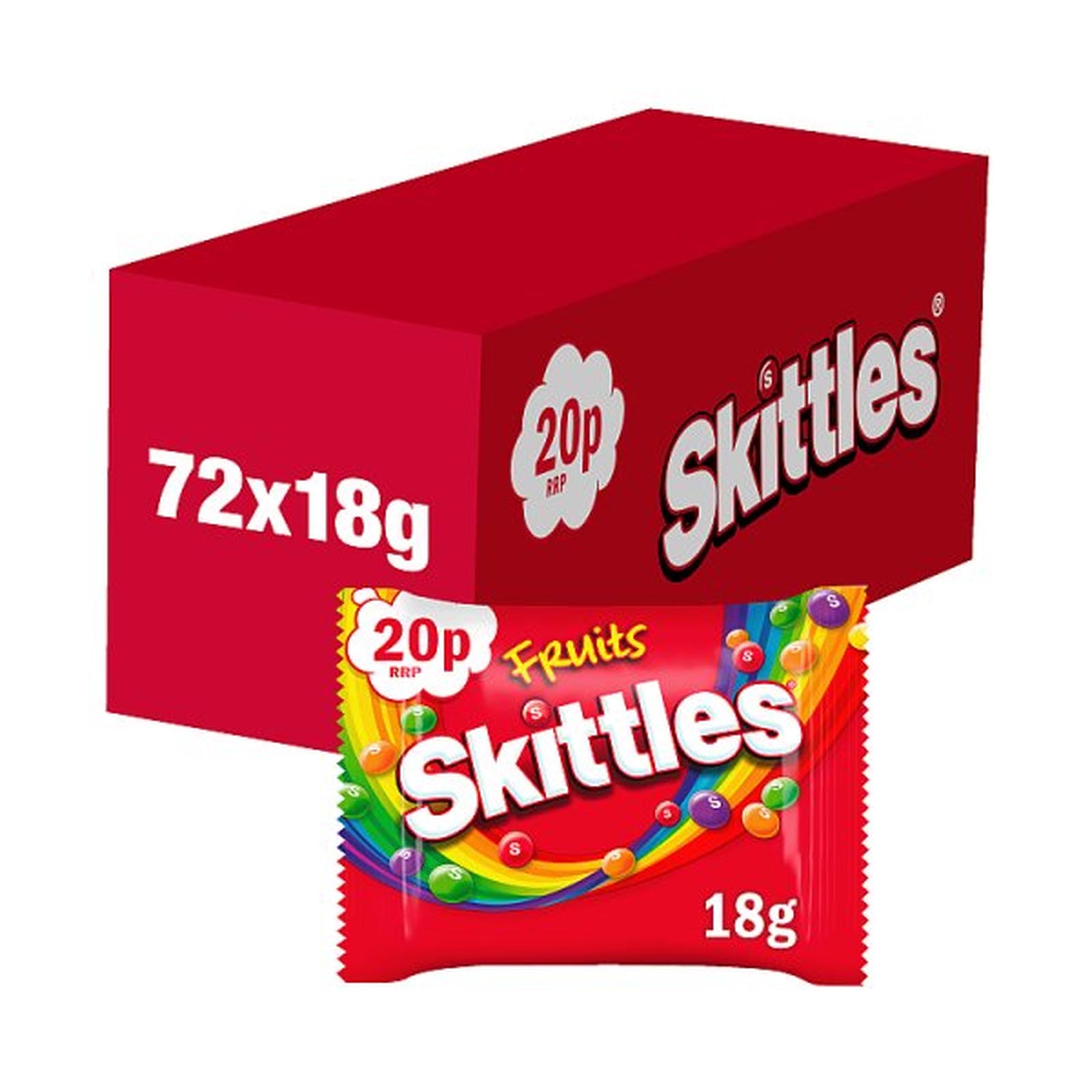 Skittles Chewy Sweets Bag Fruit Flavoured 18g PMP £0.20