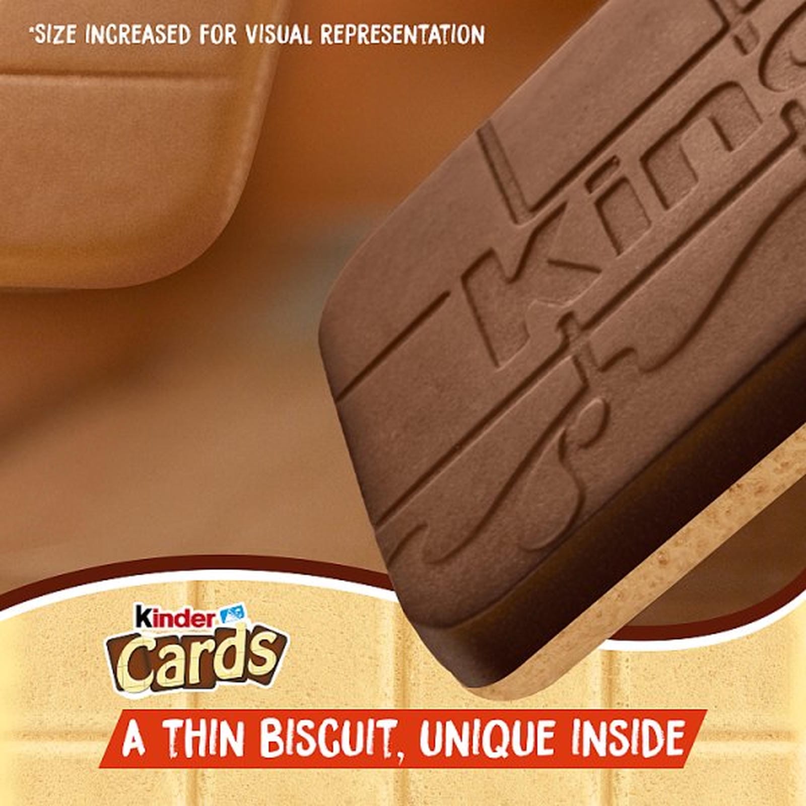 Kinder Cards Cocoa and Milk Wafers Biscuits 8 x 12.8g (102.4g)