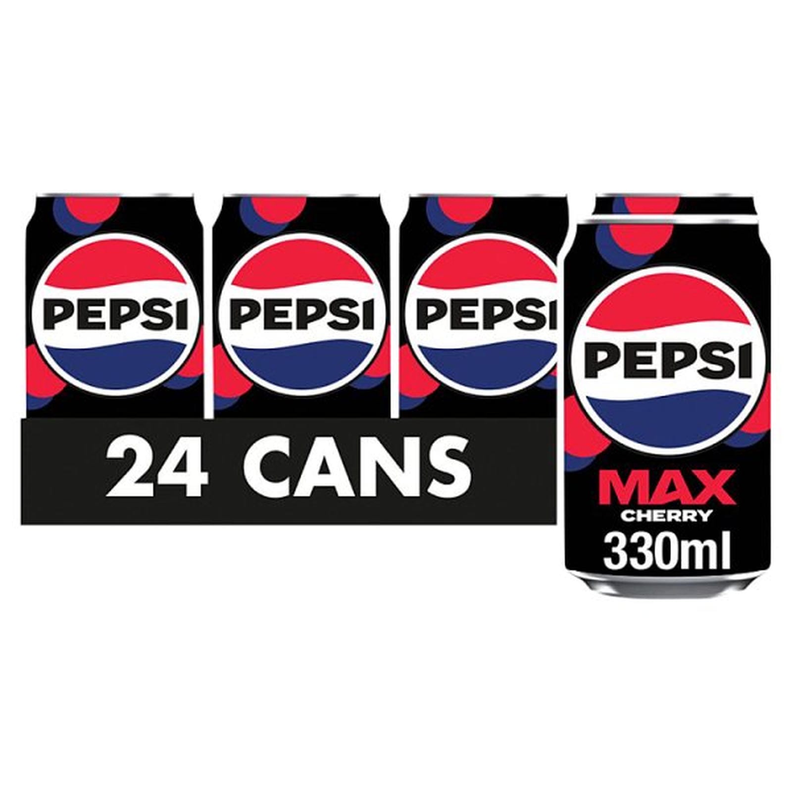 Pepsi Max Cherry No Sugar Cola Cans 24 x 330ml