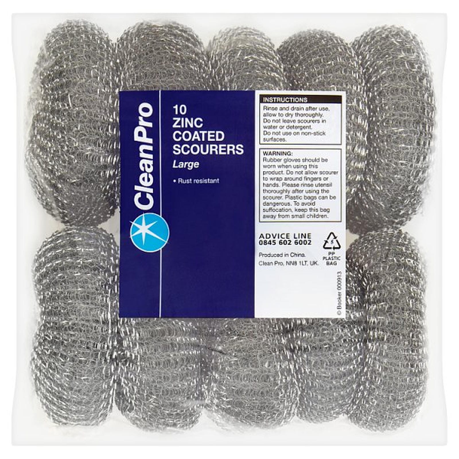 CleanPro 10 Zinc Coated Scourers Large