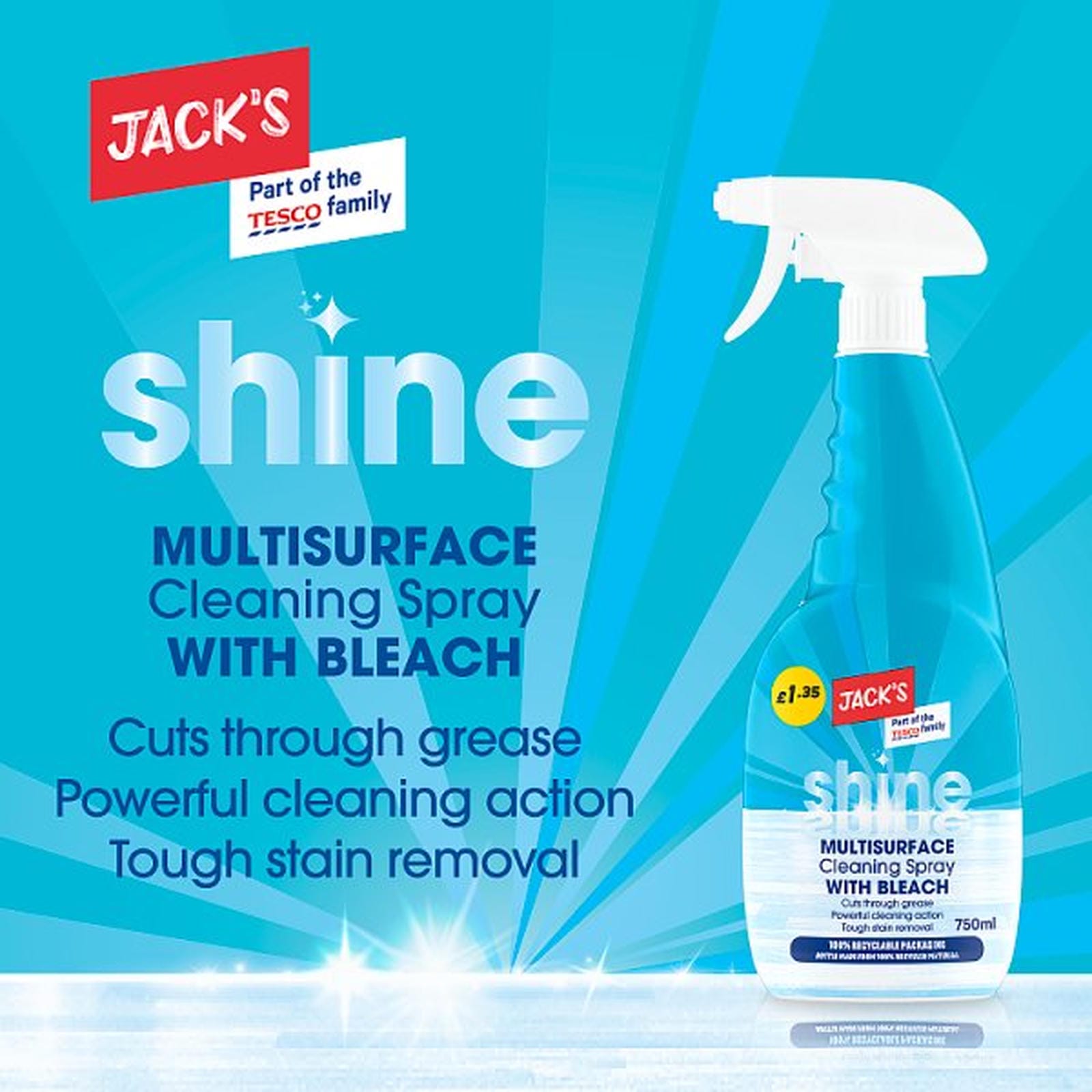 Jack's Multisurface Cleaning Spray with Bleach 750ml