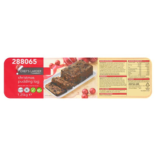 Chef's Larder Christmas Pudding Log 1.25kg – 4 x 1.25kg