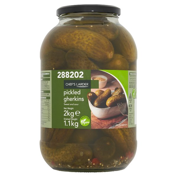 Chef's Larder Pickled Gherkins In Brine Foodservice 2kg Multi Pack Case Of 4 X 2kg