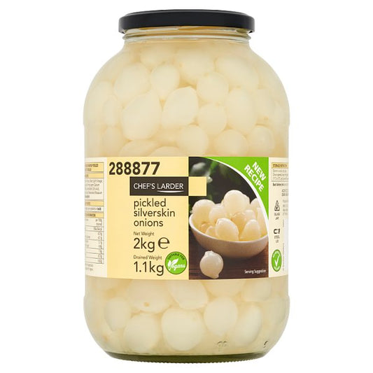 Chef's Larder Pickled Silverskin Onions 2kg – 6 x 2kg