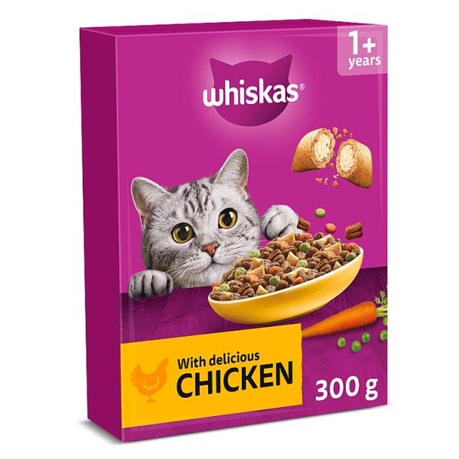 WHISKAS 1+ Dry CHICKEN Cat Food 300g