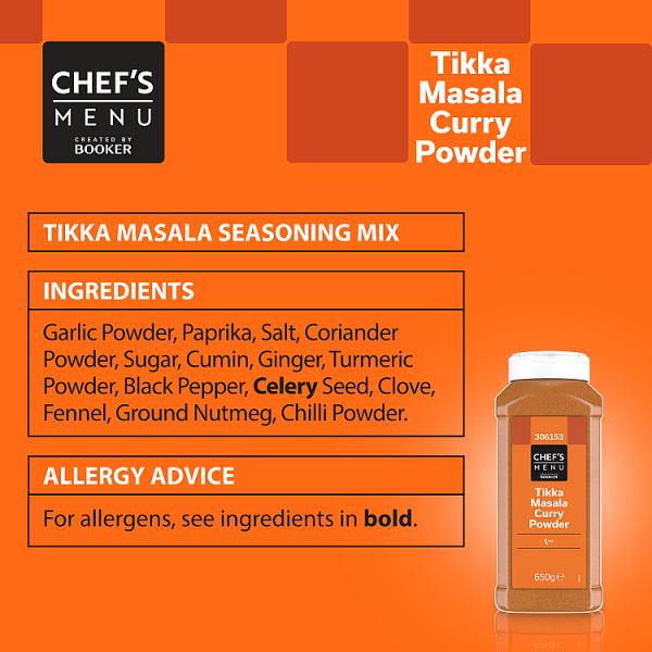Chef's Menu Tikka Masala Curry Powder Mild Heat Indian Spice Blend 650g For Home Cooking