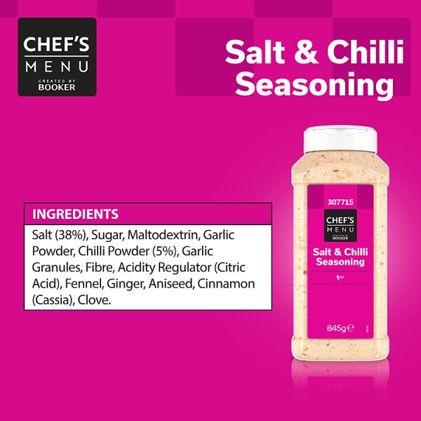Chef's Menu Salt & Chilli Seasoning Mild Heat For Meats Vegetables Rice Dishes 845g