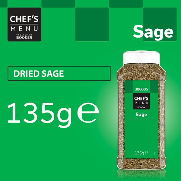 Chef's Menu Sage Dried Leaves 135g For Poultry, Stuffings And Mediterranean Cooking
