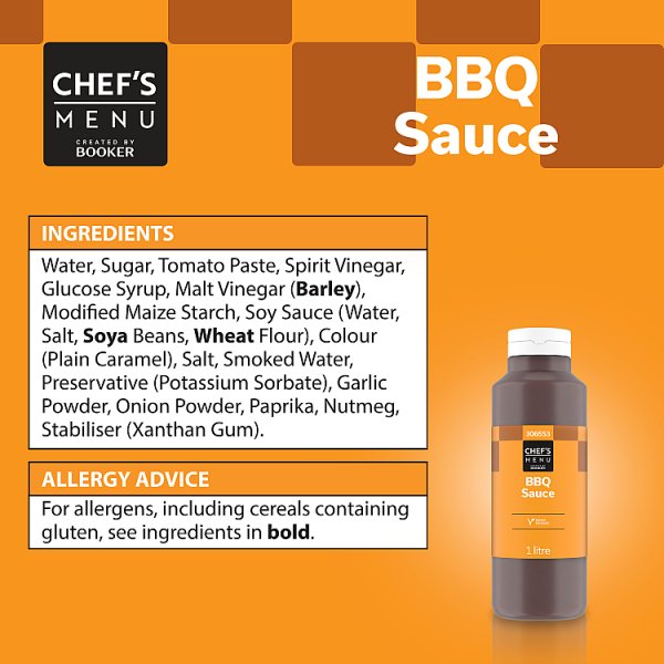 Chef's Menu BBQ Sauce Restaurant Quality Smoky Flavour for Grilled Meats and Vegetables