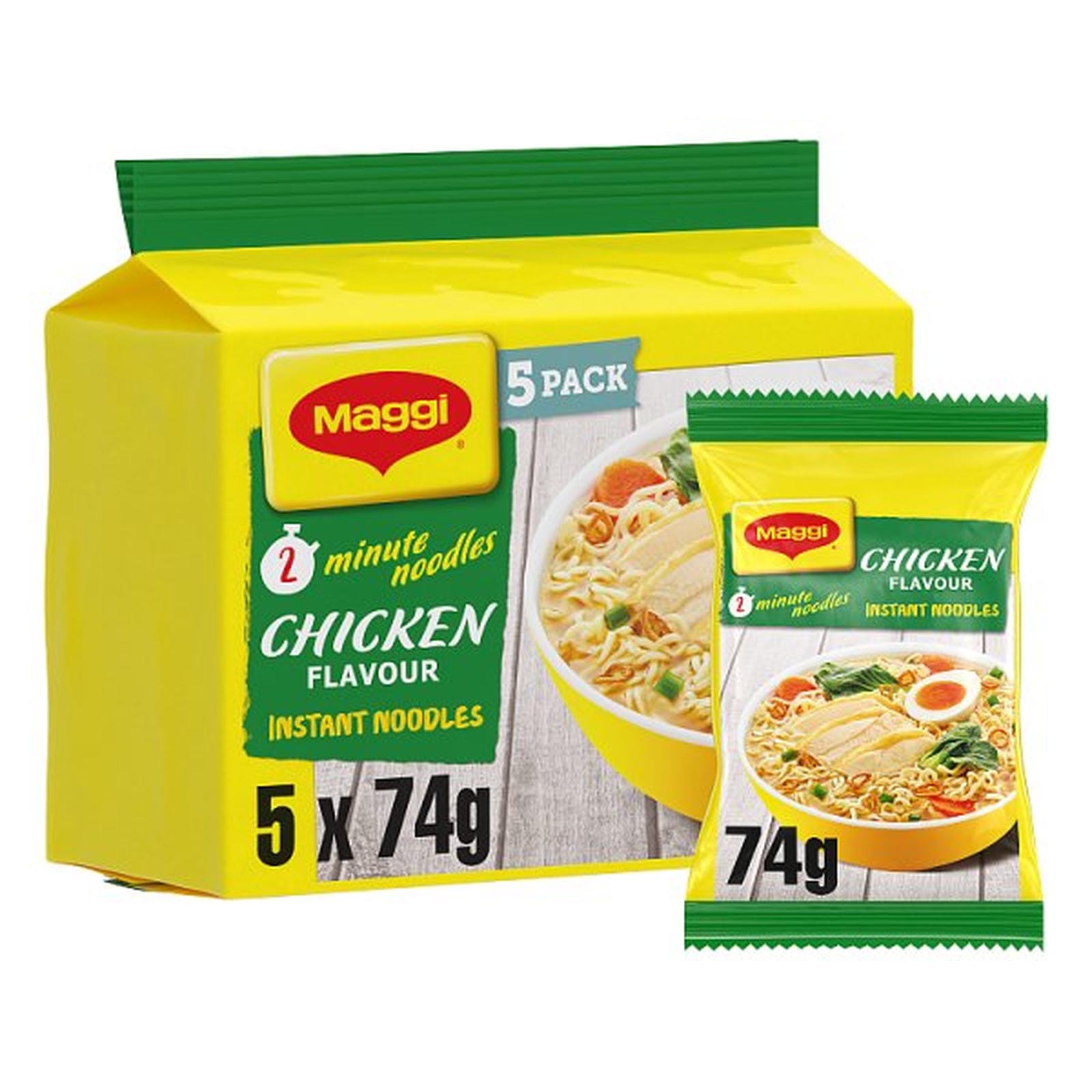 Maggi 2 Minute Authentic Malaysian Chicken Noodles Multipack 5x74g