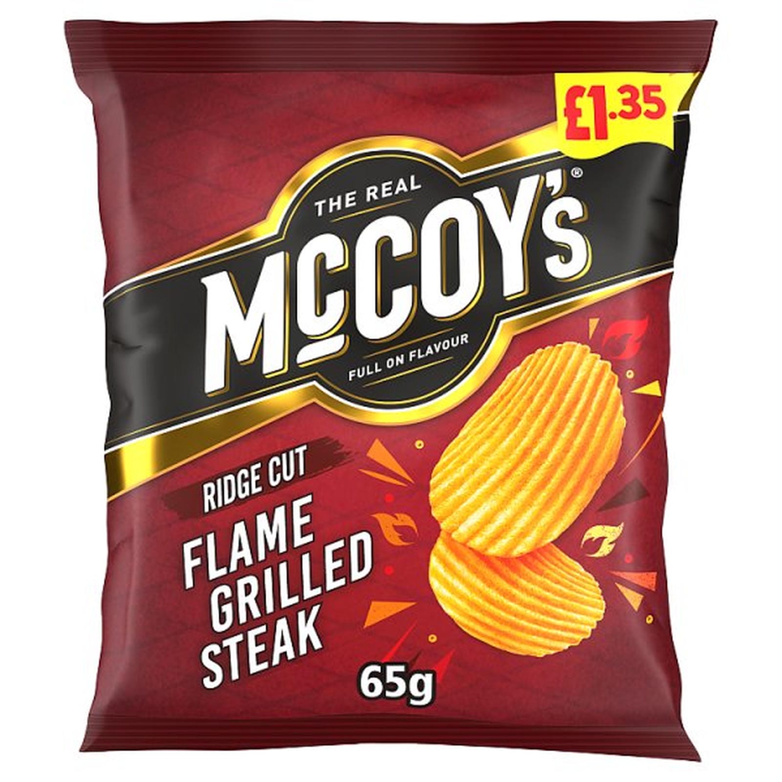 McCoy's Flame Grilled Steak Crisps 65g, £1.35 PMP