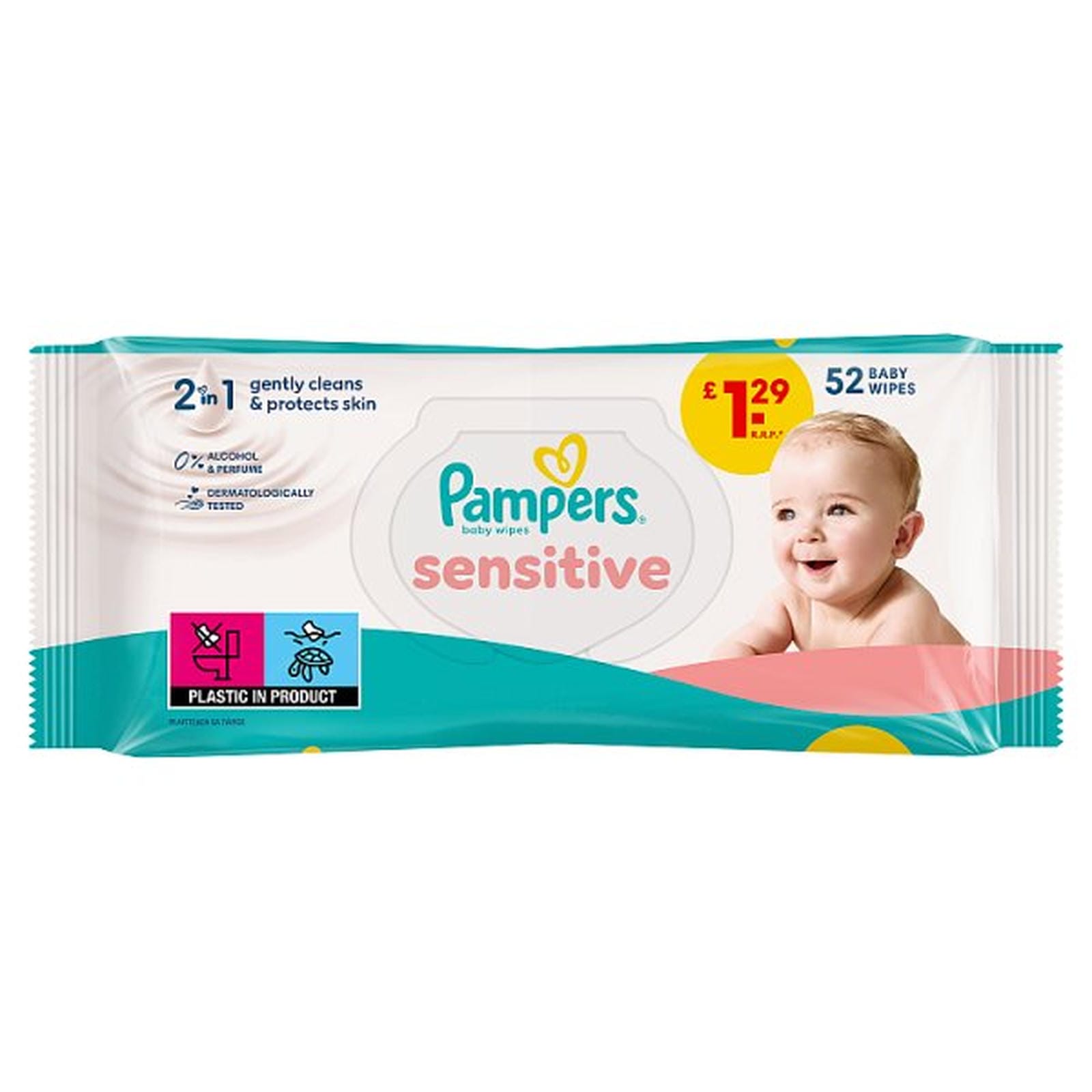 Pampers Sensitive Baby Wipes, 52 Baby Wet Wipes
