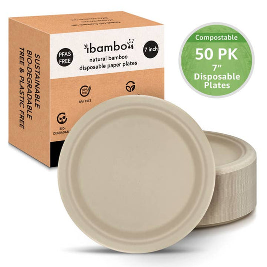 Bio Disposables 50 Square Kraft Plates 23cm – 8 x 50pk