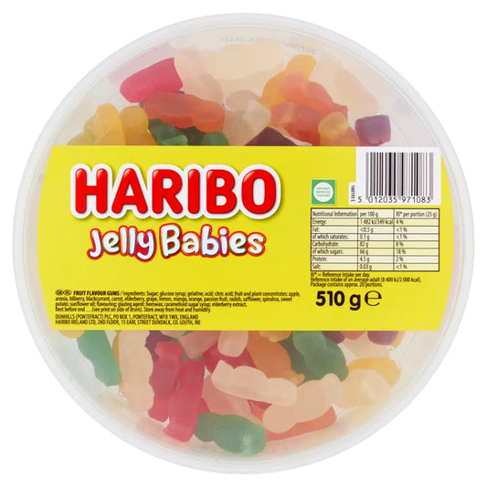 HARIBO Jelly Babies Sweets Tub 510g – 1 x 100pc