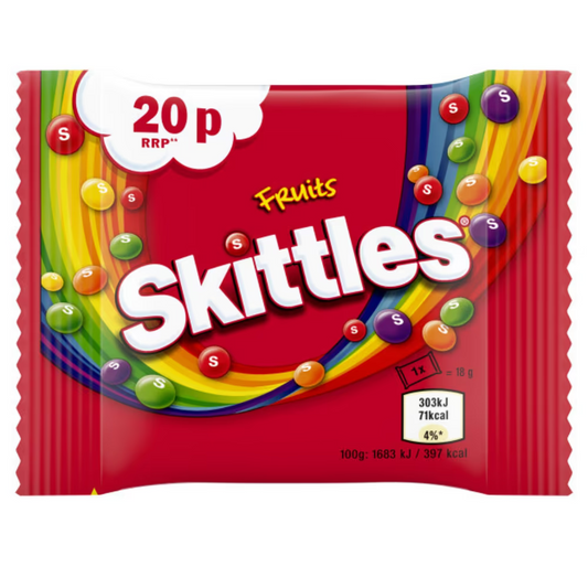 Skittles Chewy Sweets Bag Fruit Flavoured 18g PMP £0.20 – 72 x 18g