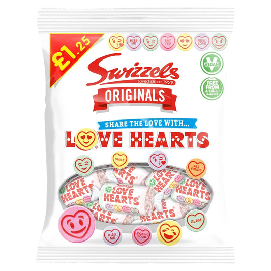 Swizzels Originals Love Hearts 125g PMP – 12 x 125g