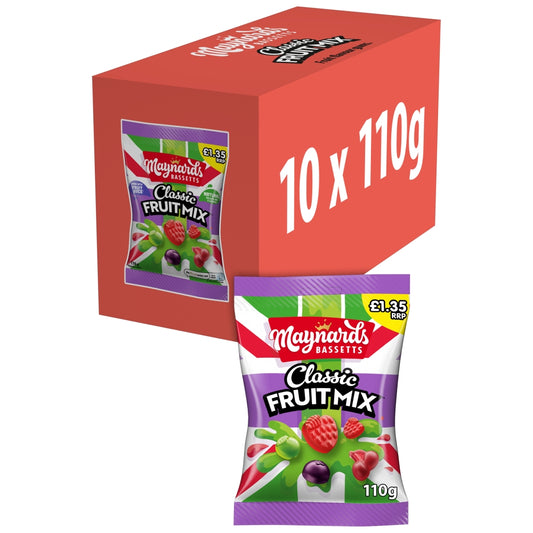Maynards Bassetts Classic Fruit Mix Jelly 110g – 10 x 110g