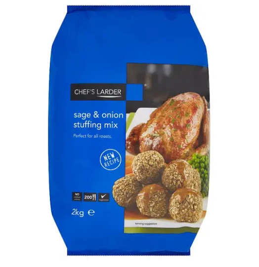 Chef's Larder Sage And Onion Stuffing Mix Catering Pack 2kg Suitable For Roasts 1 X 2kg